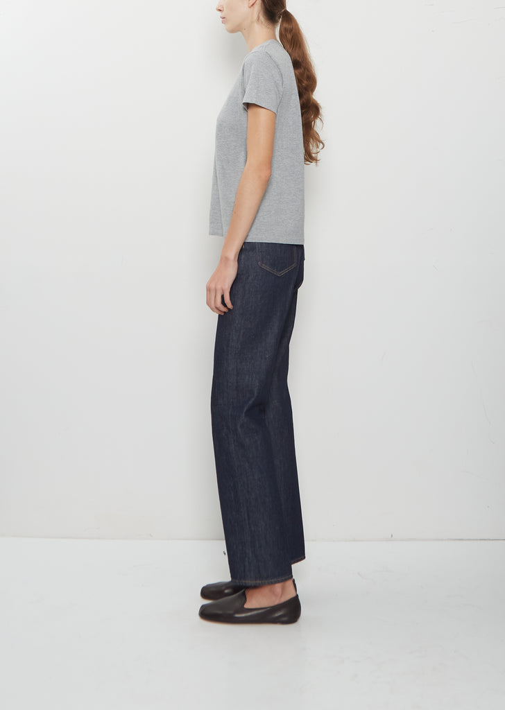 Seamless Crew Neck Cotton Tee — Top Grey
