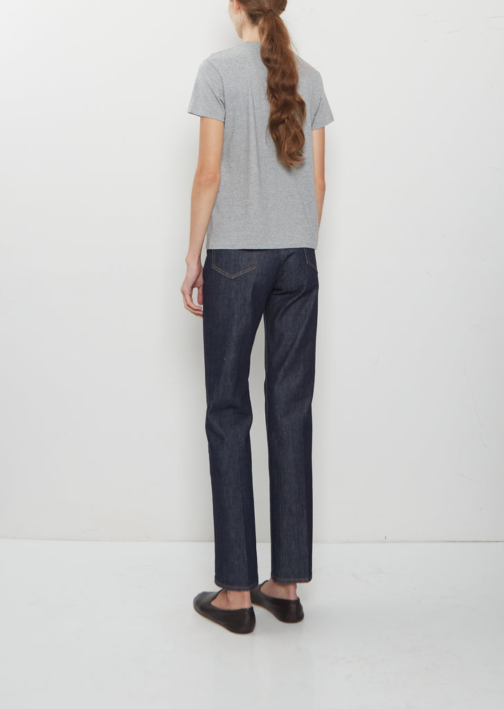 Seamless Crew Neck Cotton Tee — Top Grey
