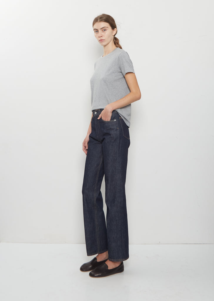 Seamless Crew Neck Cotton Tee — Top Grey