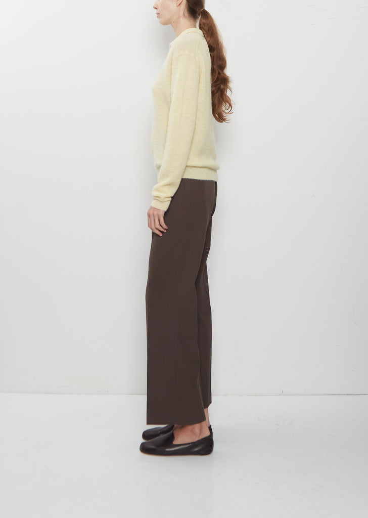 Alpaca Sheer Knit Skipper Polo