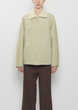 Merino Mouton Zip Blouson — Ivory Lime