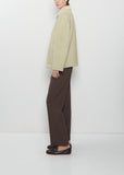 Merino Mouton Zip Blouson — Ivory Lime
