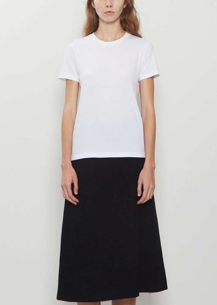 Seamless Crew Neck Cotton Tee — White