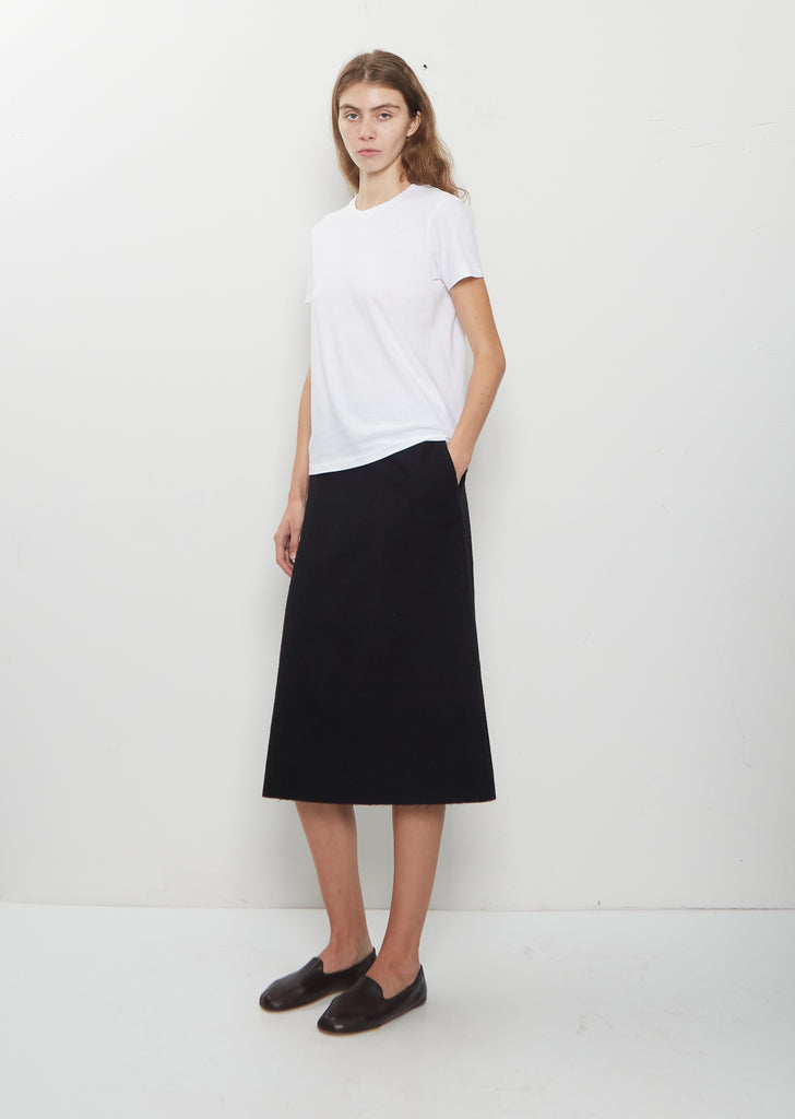Seamless Crew Neck Cotton Tee — White