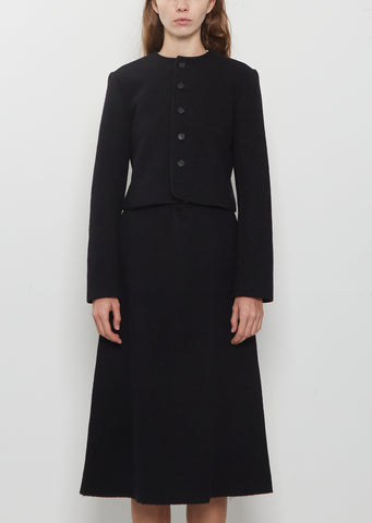 Wool Cotton Collarless Jacket