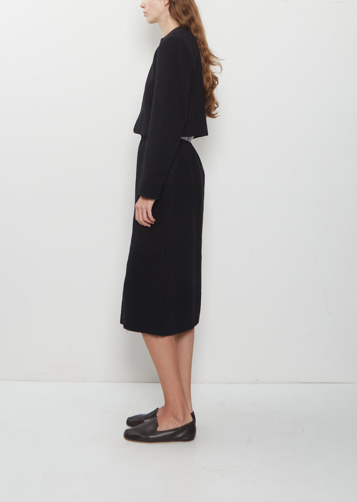 Wool Cotton Collarless Jacket