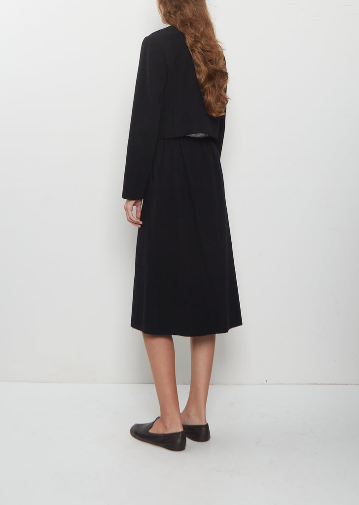 Wool Cotton Collarless Jacket