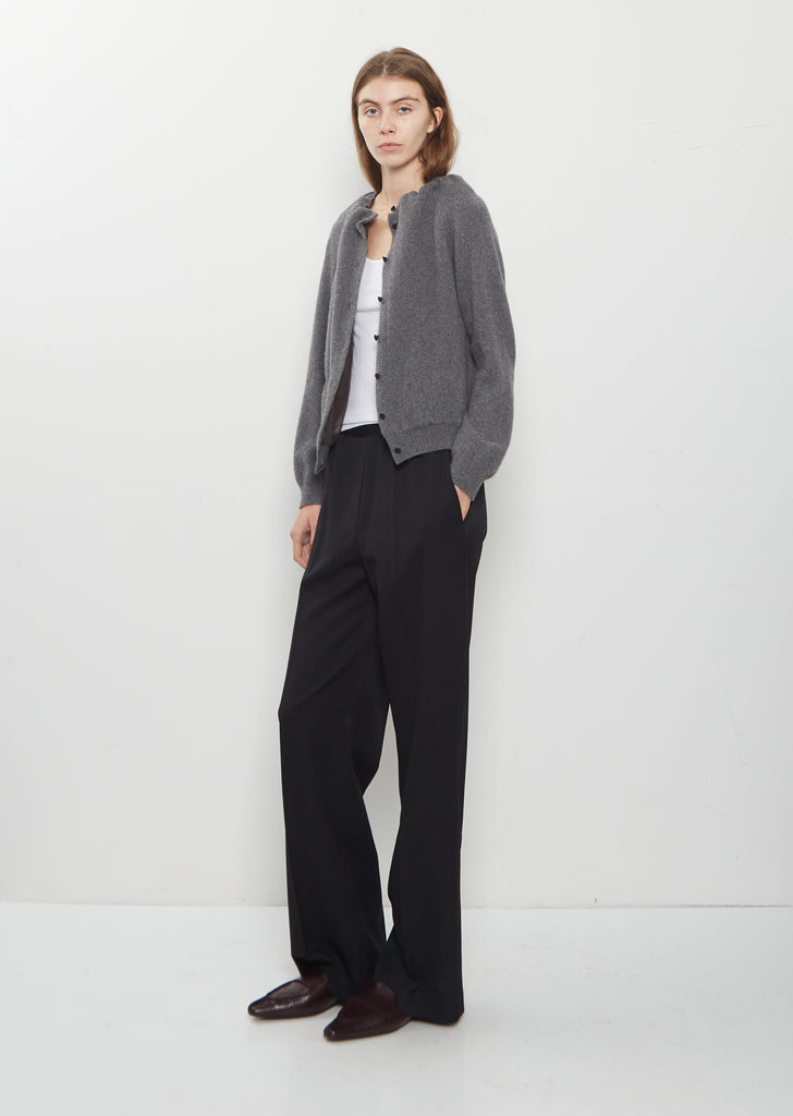 Cashmere Gathered Neckline Cardigan
