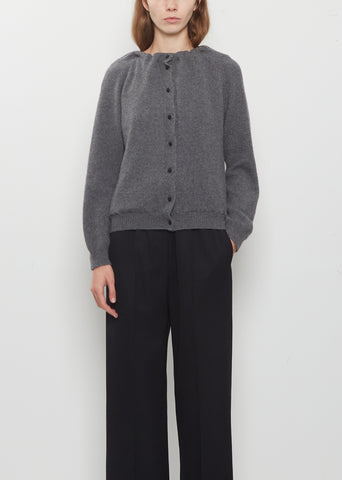 Cashmere Gathered Neckline Cardigan
