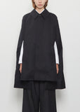 Wool Stripe Cape Coat