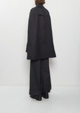 Wool Stripe Cape Coat