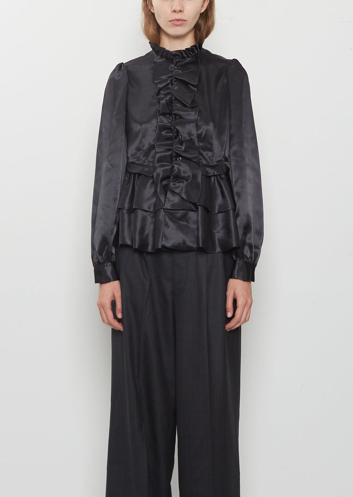 Satin Ruffle Blouse