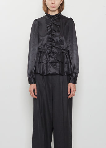 Satin Ruffle Blouse