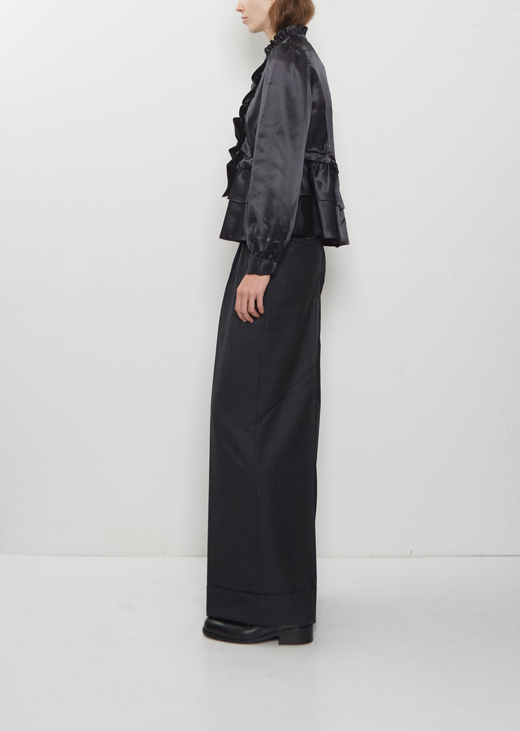 Satin Ruffle Blouse