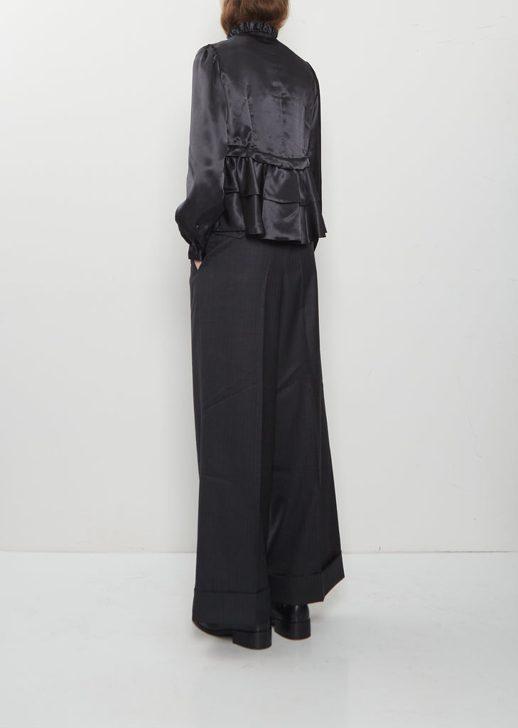 Satin Ruffle Blouse