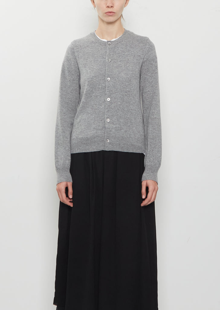 12 Gauge Cashmere Jersey Cardigan — Grey