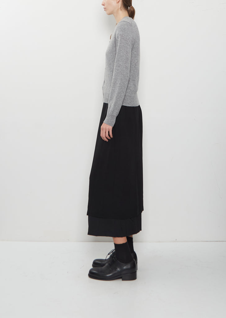 12 Gauge Cashmere Jersey Cardigan — Grey