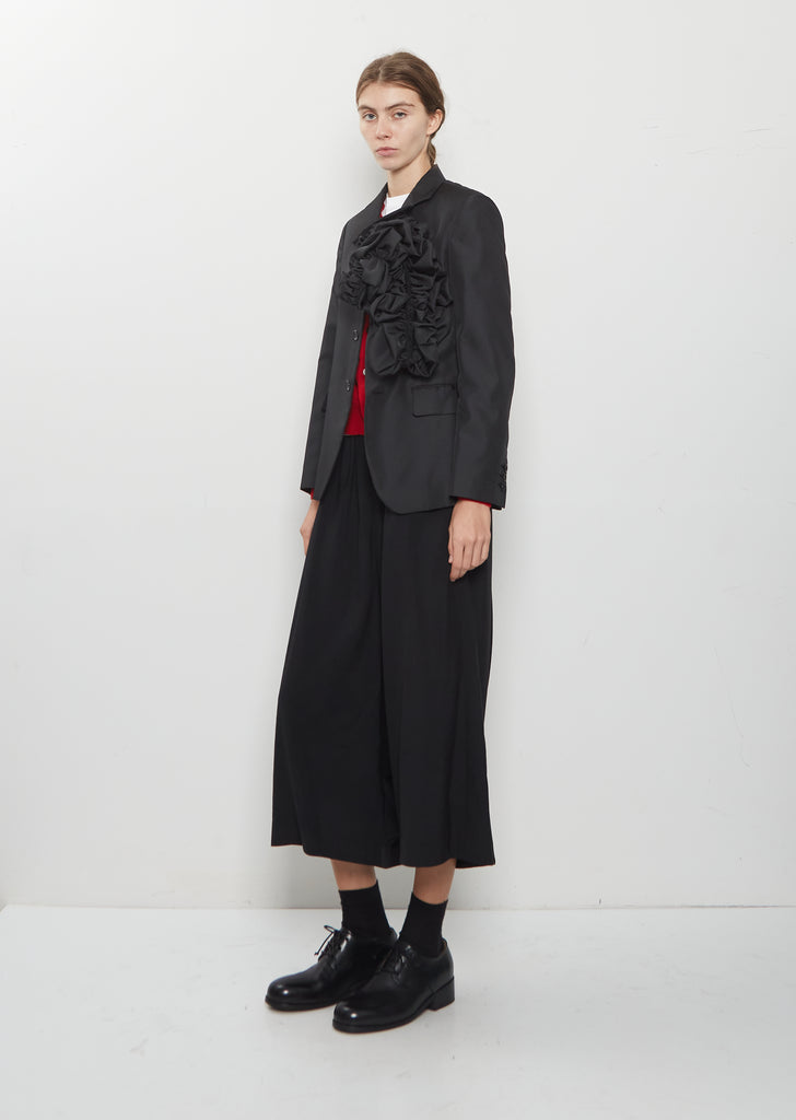 Twill Asymmetric Ruffle Jacket