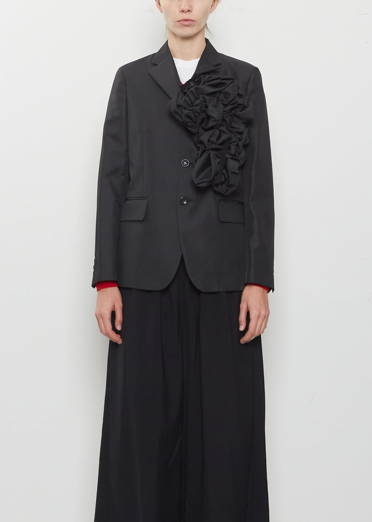 Twill Asymmetric Ruffle Jacket