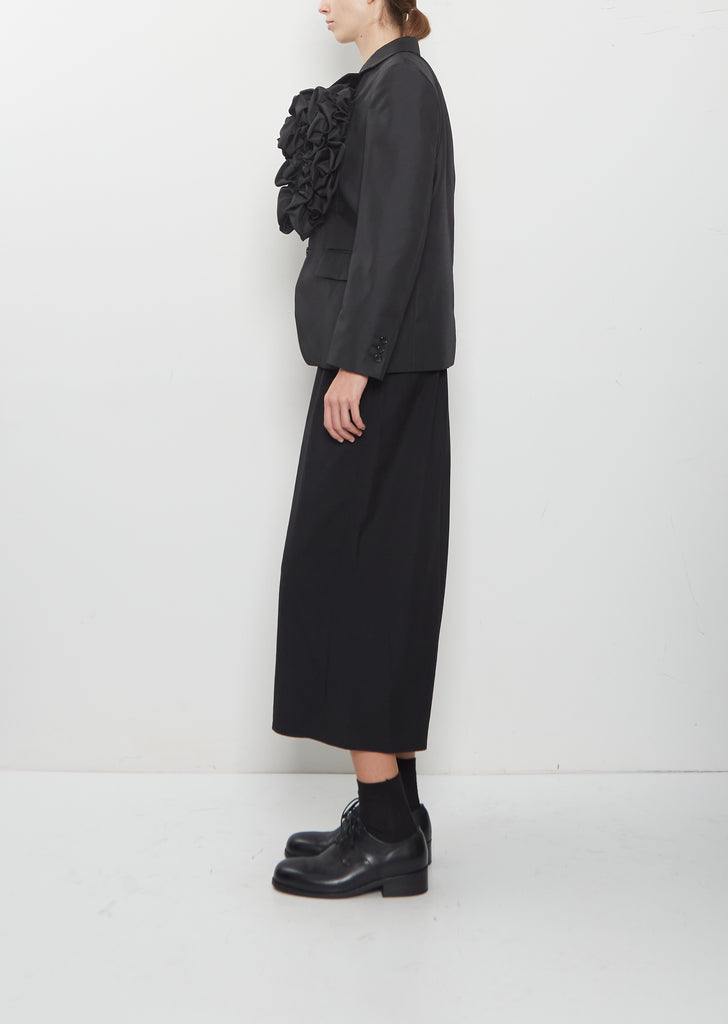 Twill Asymmetric Ruffle Jacket
