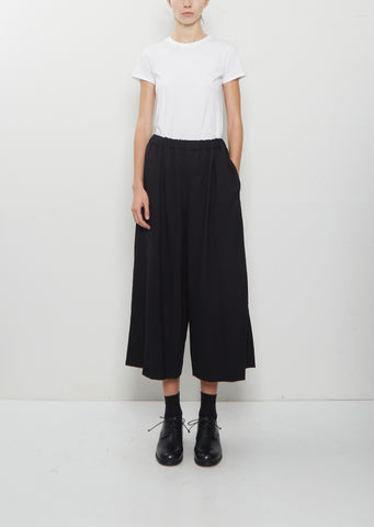 Wool Georgette Elasticated Waist Wide Pants
