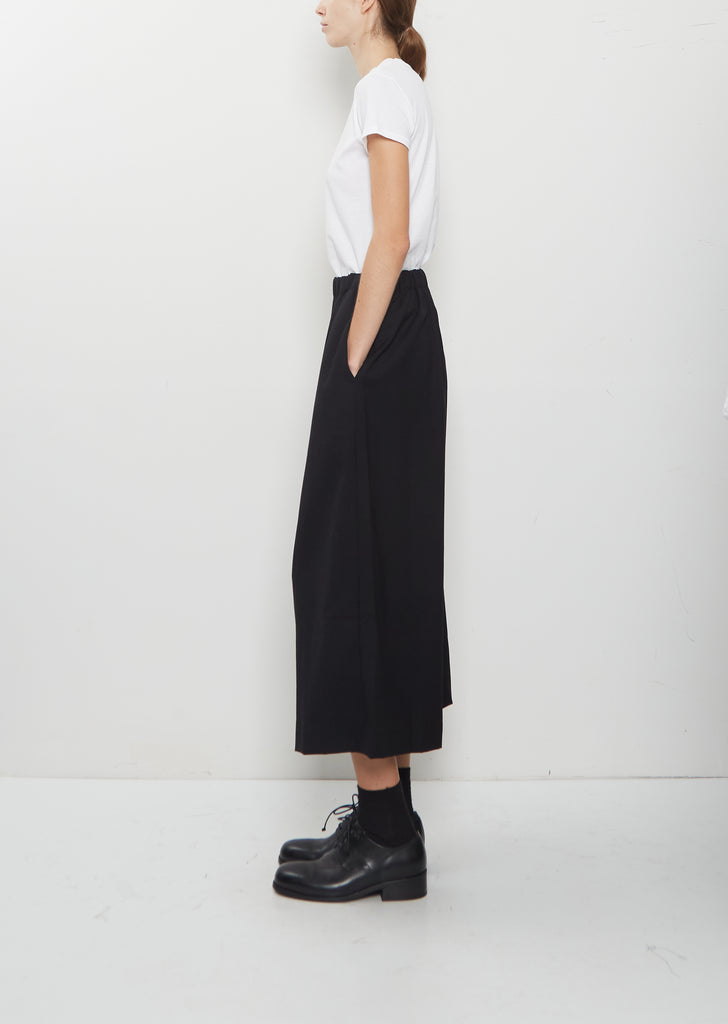 Wool Georgette Elasticated Waist Wide Pants