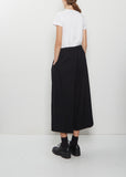 Wool Georgette Elasticated Waist Wide Pants
