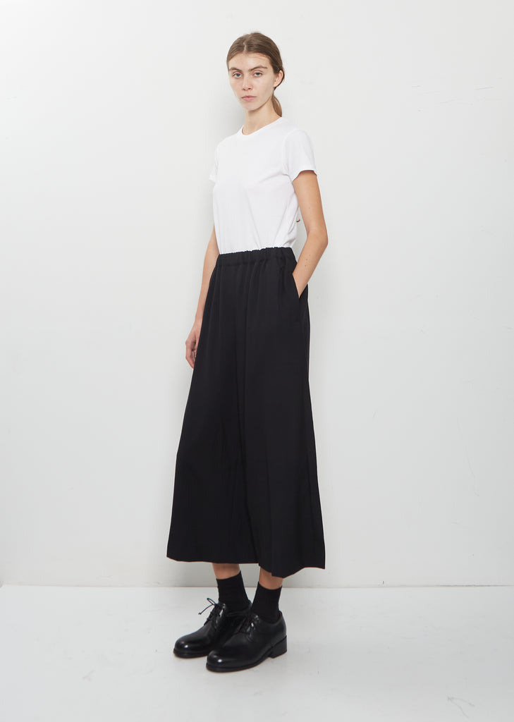 Wool Georgette Elasticated Waist Wide Pants