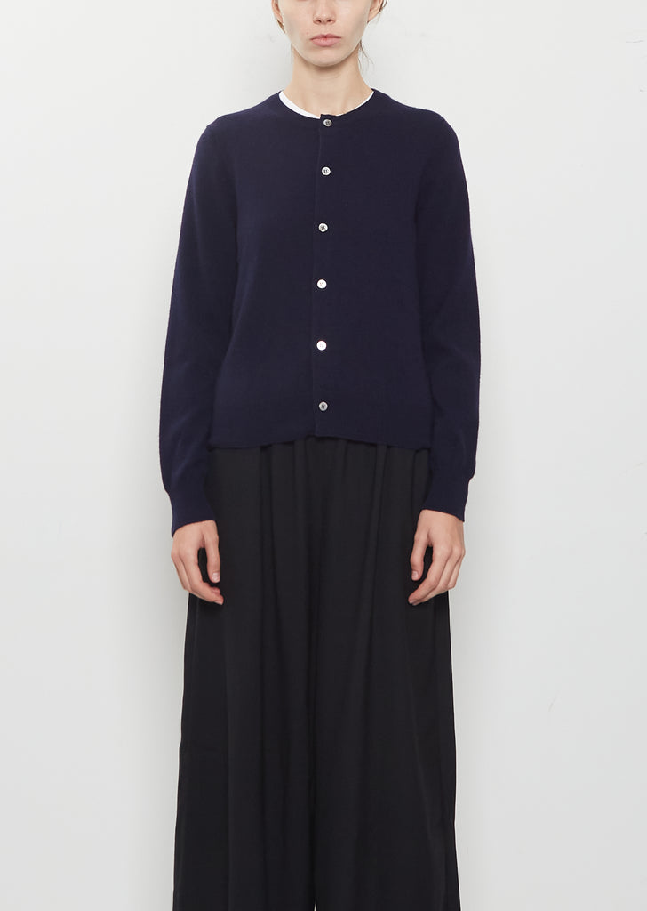 12 Gauge Cashmere Jersey Cardigan — Navy