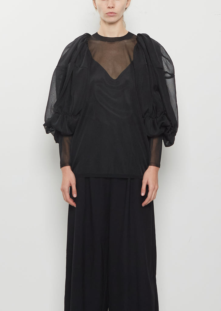 Technical Jersey Puff Sleeve Top