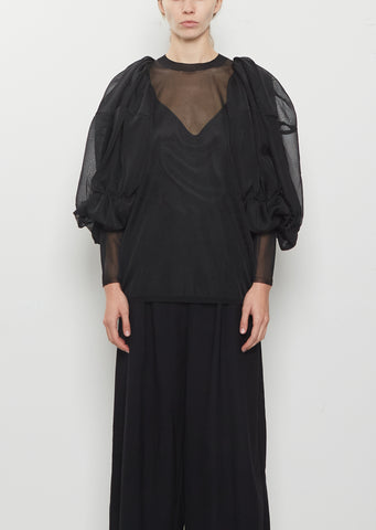 Technical Jersey Puff Sleeve Top
