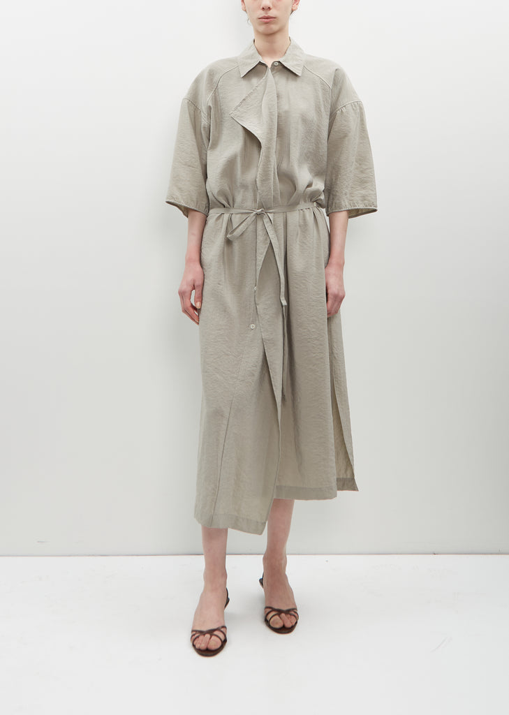 Asymmetrical Shirt Dress — Light Misty Grey