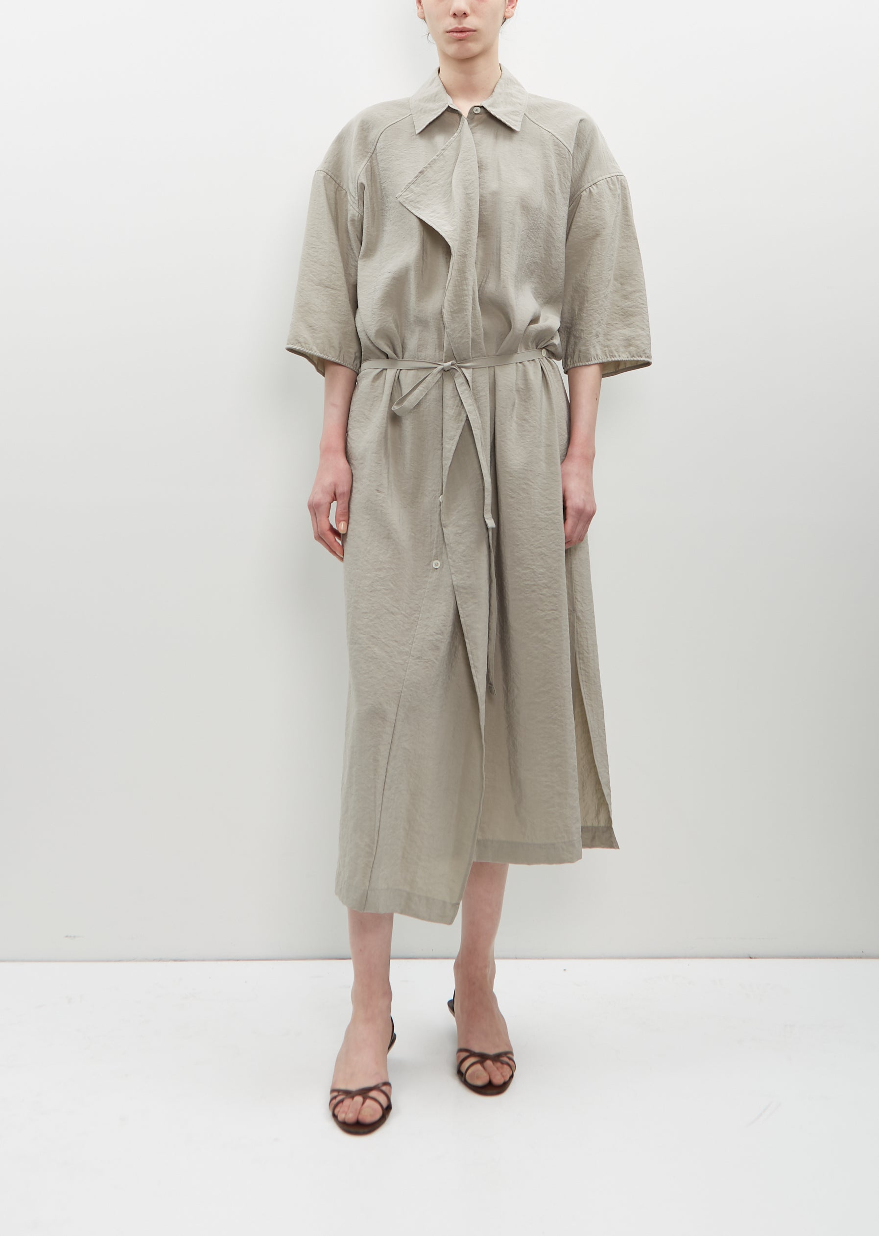 Asymmetrical Shirt Dress Light Misty Grey La Garonne Asymmetrical Shirt Dress Light Misty Grey La Garonne