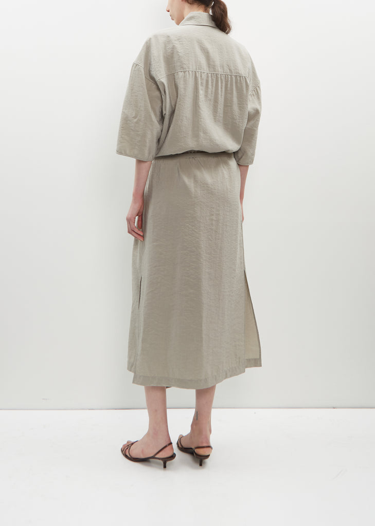 Asymmetrical Shirt Dress — Light Misty Grey