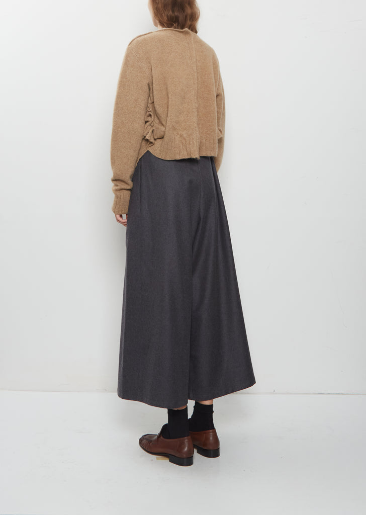 Cashmere Ruffle Cardigan — Yellow