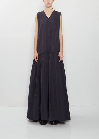 Long Drop Waist Taffeta Dress