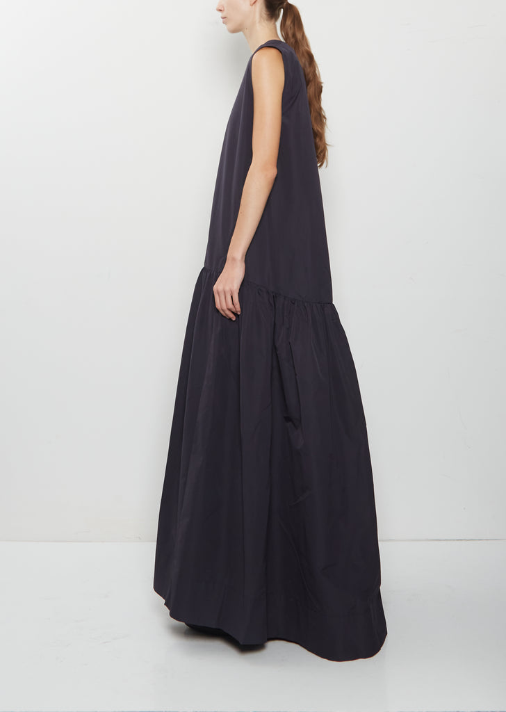 Long Drop Waist Taffeta Dress