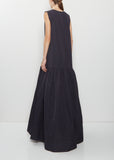 Long Drop Waist Taffeta Dress