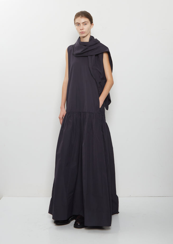 Long Drop Waist Taffeta Dress