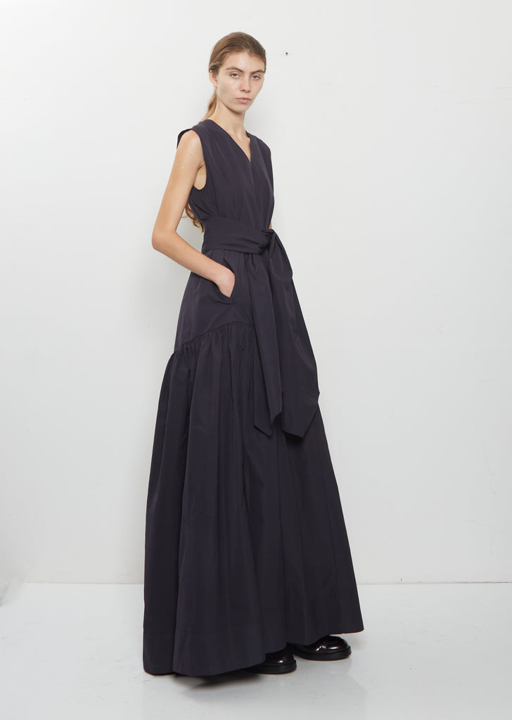 Long Drop Waist Taffeta Dress