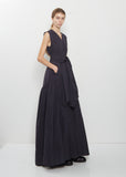Long Drop Waist Taffeta Dress
