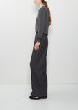 Wool Twill Pleated Elasticated Trousers