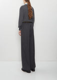 Wool Twill Pleated Elasticated Trousers