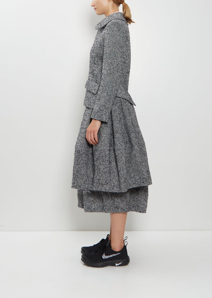 Asymmetric Wool Houndstooth Jacket
