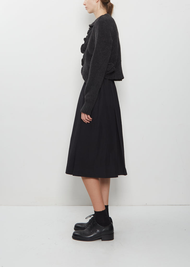 Cashmere Ruffle Cardigan — Black