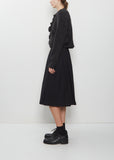 Cashmere Ruffle Cardigan — Black