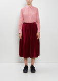 Pleated Cotton Velvet Skirt