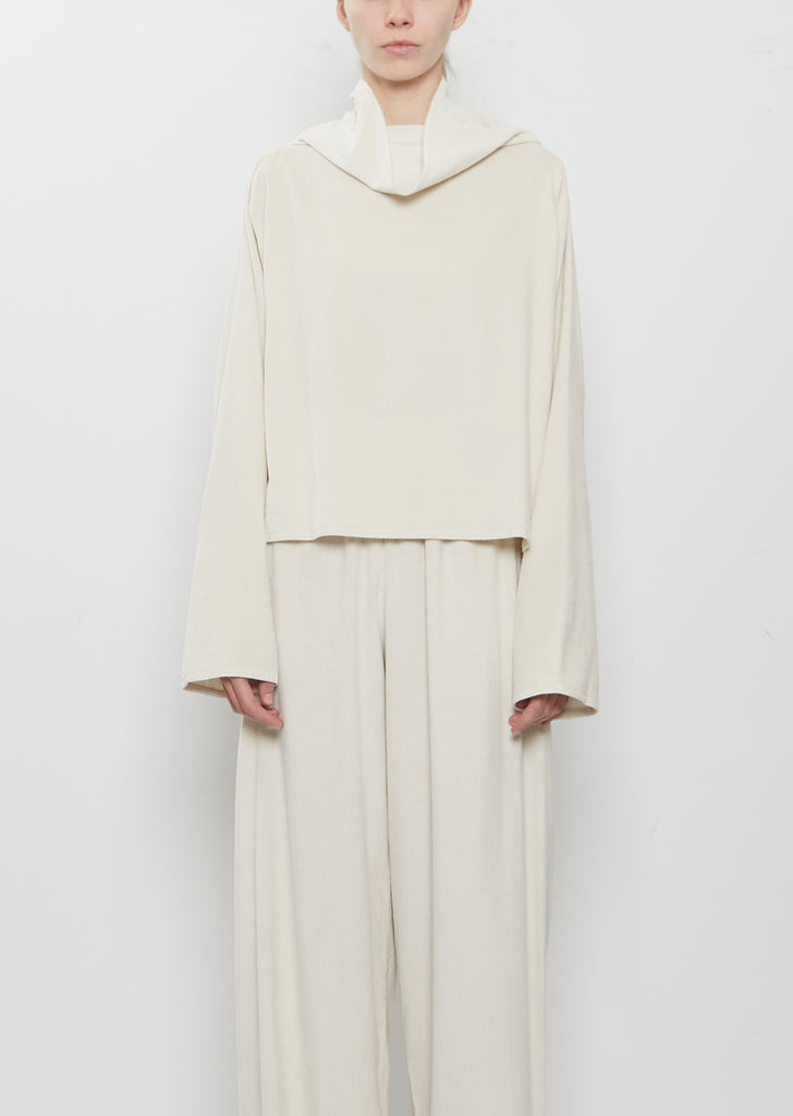 Corduroy Batwing T-Neck Oversized Shirt