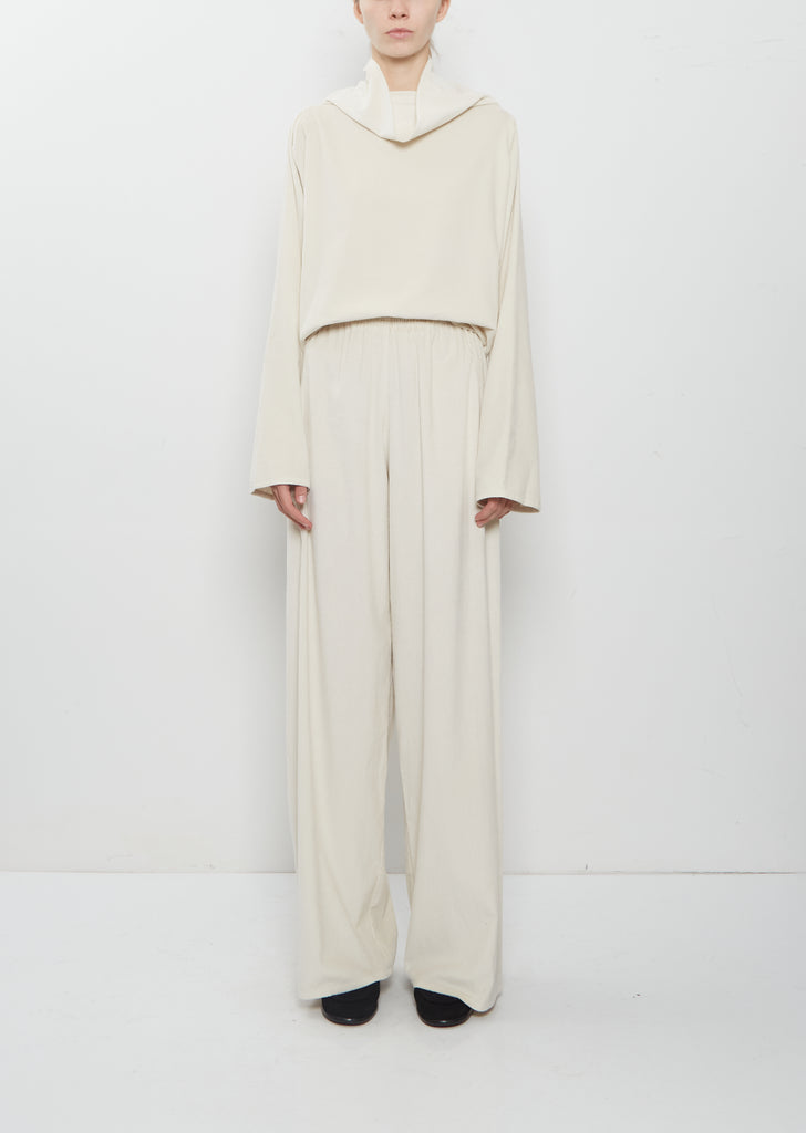 Cotton Corduroy Pajama Pants — White