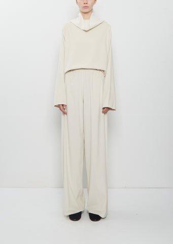 Cotton Corduroy Pajama Pants — White
